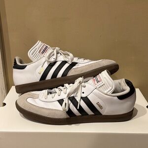 Adidas Samba White with Black Stripes